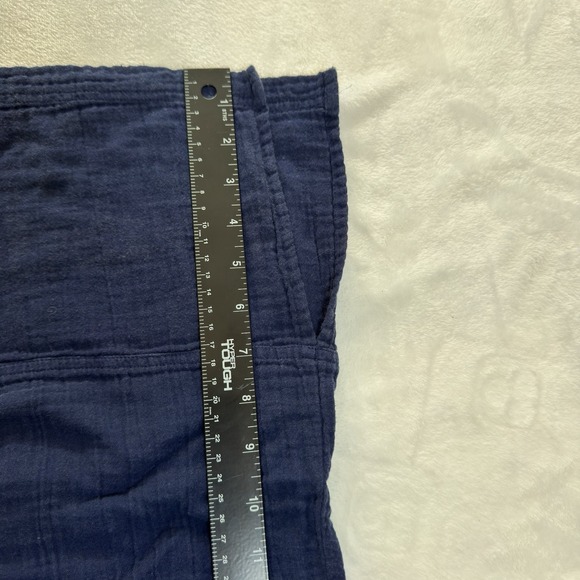 Pact Navy Organic Cotton Gauze Pull On Wide Leg Split Hem Pants Size Large - Picture 6 of 12